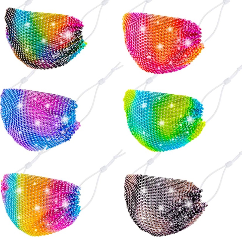 Mesh Rhinestone Face Mask